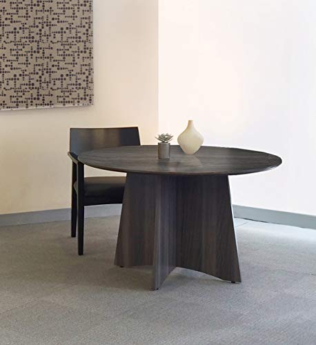 Mayline MNCR48LGS Medina Laminate Conference Table 48 Dia. x 29 1/2h Gray Steel Mayline