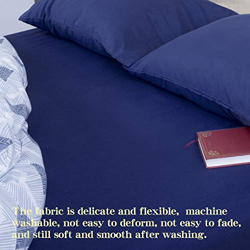 NTBAY Full Fitted Sheet Only - Brushed Microfiber Deep Pocket Fitted Sheet - Soft, Wrinkle-Free, Fade-Resistant, Stain-Resistant, Hotel Quality Fitted Bed Sheet, Navy Blue NTBAY