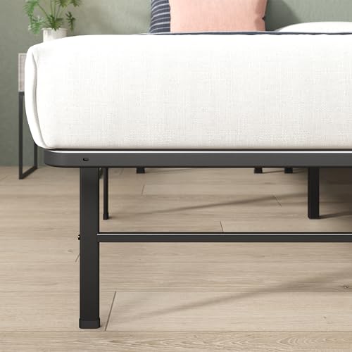 Zinus Rumi 14in Easy SmartBase Mattress Foundation - Durable Steel Bed Frame with 13in Underbed Storage, No Box Spring Required, Queen Zinus