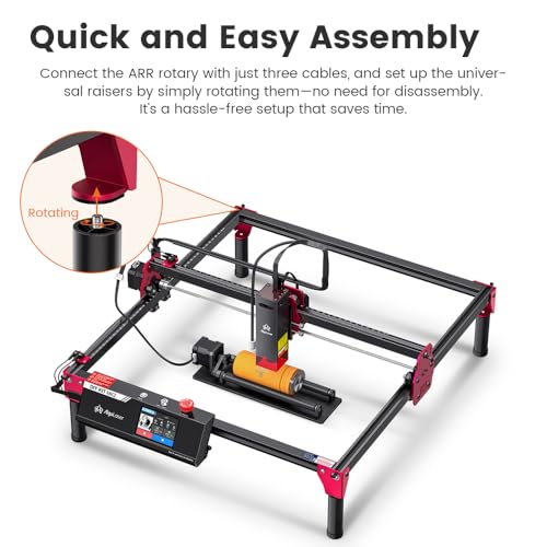 Algolaser 10W Laser Engraver Machine - Laser Engraver/Cutter with Rotary Roller & Laser Engraver Riser - Laser Engraving Machine with 3.5" Smart Touchscreen & AlgoOS,Laser Engraver for Wood & Metal AlgoLaser