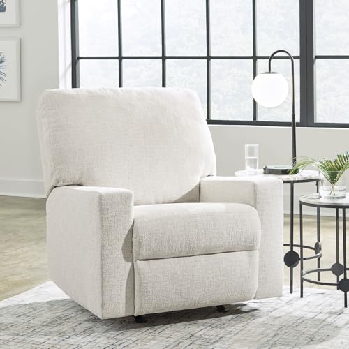 Signature Design by Ashley Rannis Casual Manual Rocker Recliner, White Signature Design by Ashley