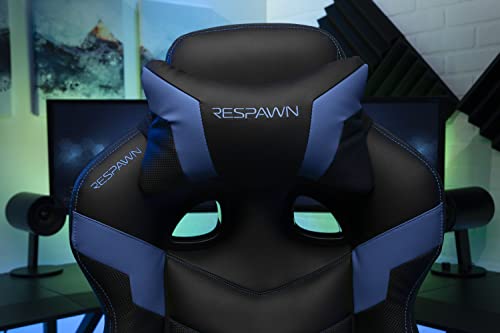RESPAWN 110 Ergonomic Gaming Chair with Footrest Recliner - Racing Style High Back PC Computer Desk Office Chair - 360 Swivel, Adjustable Lumbar Support, Headrest Pillow, Padded Armrests - 2021 Blue RESPAWN