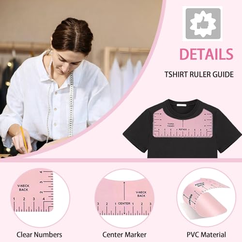 67 Pcs Sublimation Shirts Tool Kits for Vinyl Alignment,Heat Press Mat Pad Silicone,T-Shirt Rulers Guide and Teflon Sheet for Cricut Heat Press HTV Vinyl Center Designs,Craft Sewing Accessories DNSGOOR