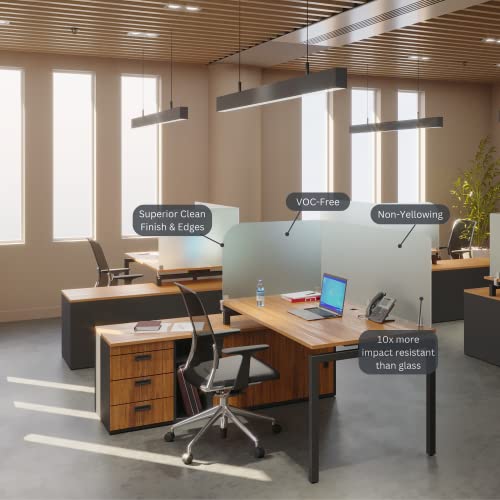 Desk Divider for Students and Desk Privacy Panel. Office Partitions and Ideal Cubicle Light Shield. Frosted Acrylic Clamp-on Desk Partition - 17” W x 18”H Divider VaRoom