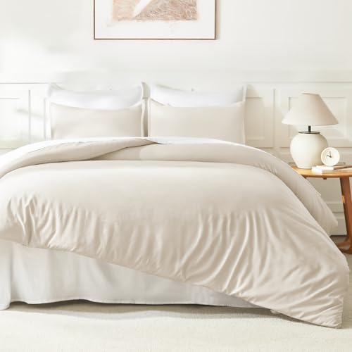 Litanika Full Size Comforter Sets Beige, 3 Pieces Lightweight Bedding Comforter Sets, Down Alternative Comforter Fluffy Bed Set Gift Choice Litanika