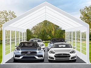 COBIZI Party Tents 20x40 Heavy Duty Waterproof, Tents for Parties with 8 Removable Sidewalls & 4 Built-in Sandbag, Outdoor Wedding Large Tent, UV 50+, White COBIZI