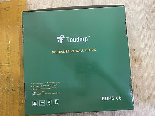 Toudorp Rustic Wall Clock French Country Vintage 14 Inch Wall Clock Battery Operated Silent Non-Ticking Wooden Wall Clock Retro Arabic Numerals Animal Style Wall Clock (Gourmet Kitchen) Toudorp