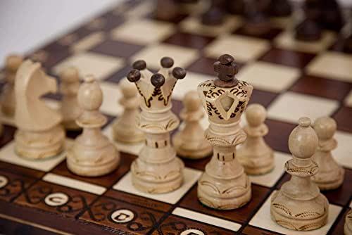 Handmade European Wooden Chess Set with 21 Inch Board and Hand Carved Chess Pieces Chess and games shop Muba