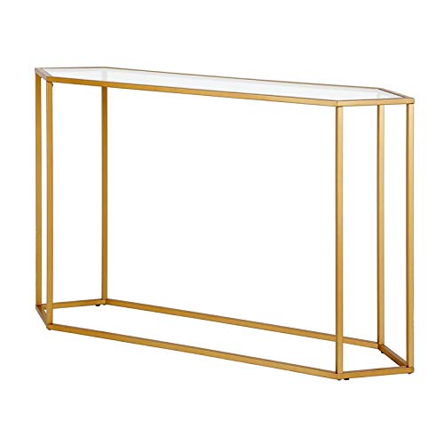 Beck 48'' Wide Hexagonal Console Table in Brass Henn&Hart