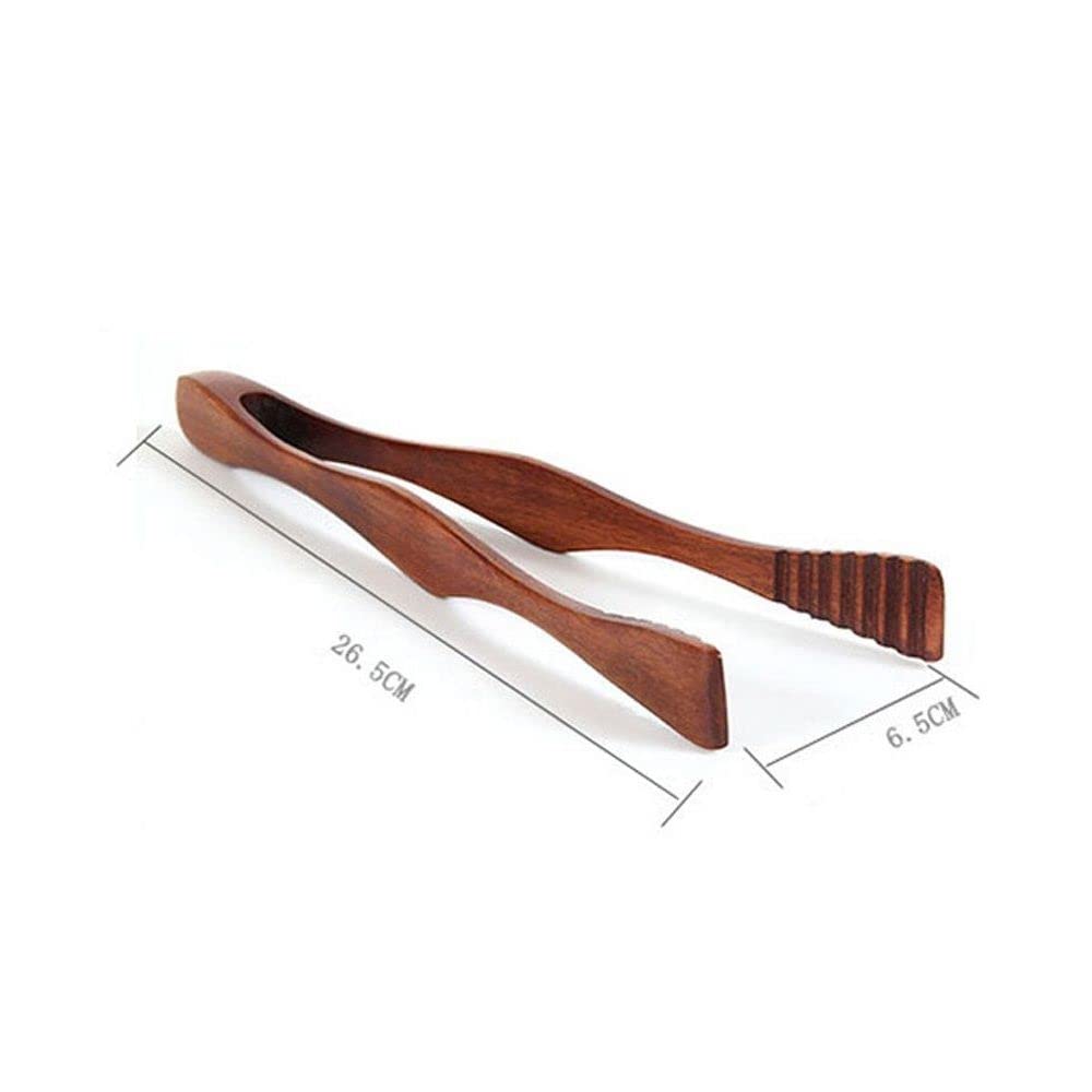 MinLia Bamboo Cooking Kitchen Tongs Food BBQ Tool, Wooden Clip Clamp BBQ Snack Bread Cooking Utensils MinLia