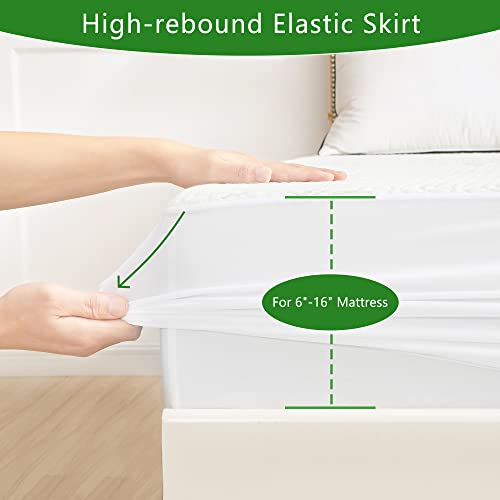 GOONIK Full Size Mattress Protector, Breathable Bamboo Viscose Waterproof Full Size Mattress Pad Cover with 6-16 inches Deep Pocket GOONIK