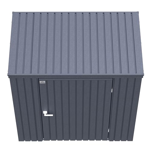 Arrow Shed Elite 6' x 4' Tall Outdoor Steel Storage Shed with High Gable and Lockable Doors Storage Building with Pent Roof, Anthracite Arrow