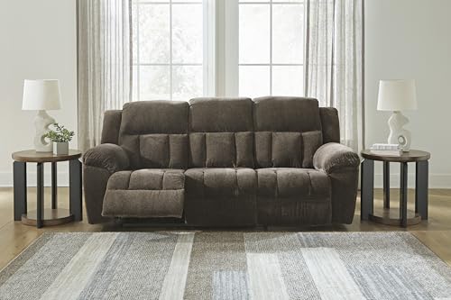 Signature Design by Ashley Frohn Modern Manual Reclining Sofa, Dark Brown Signature Design by Ashley