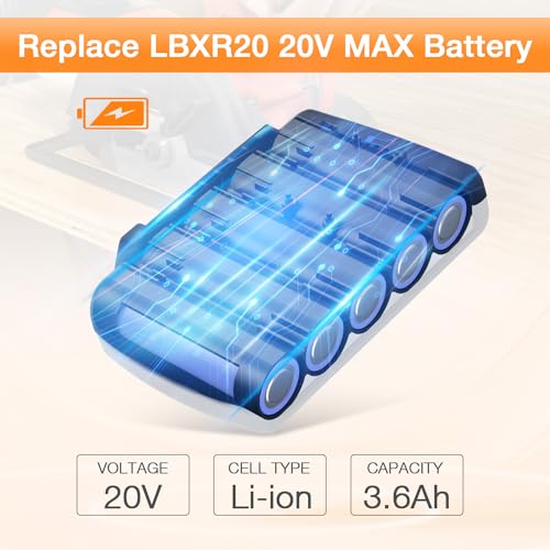 FirstPower 3.6Ah LBXR20 Battery - Repalce for Black and Decker 20v Lithium Battery, Compatible with LBXR20 LB20 LBX20 LBX4020 LB2X4020 Tools (2 Packs) FirstPower