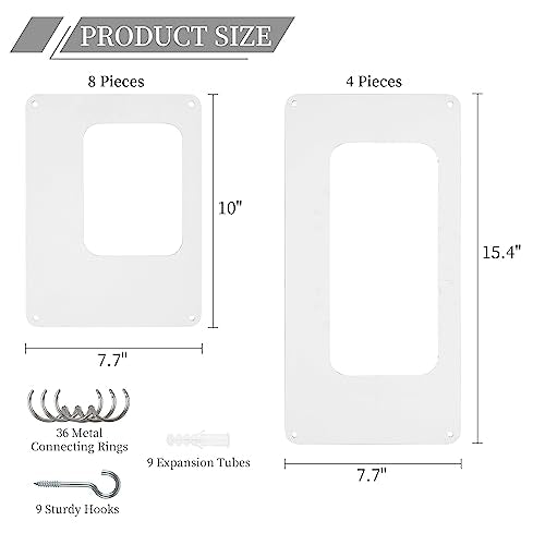 ANMINY 12 PCS Hanging Room Divider Decorative Thick Wall Privacy Screen Panels Set Modern Geometric Pattern Hollow Out Design for Bedroom Living Dining Room Kitchen Office Restaurant Decor - White ANMINY