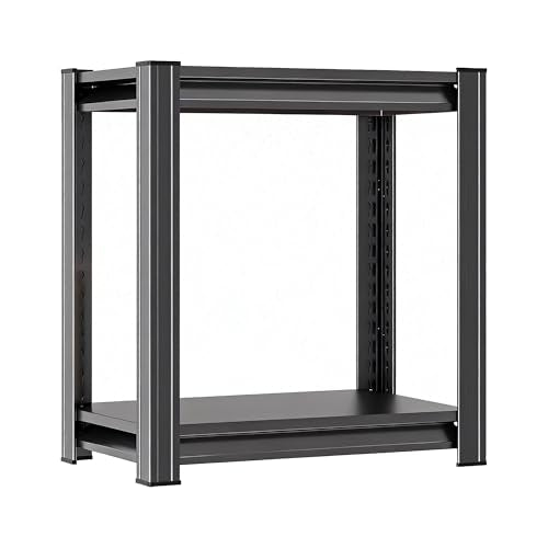 Notmise Storage Shelves Corner Shelf Pantry Organization and Storage Rack Unit Steel Organizer Metal Shelving for Home, Kitchen, Office, Bathroom, Laundry (Metal, 15.75” W x 9.84” D x 22.05” H, 2) Notmise