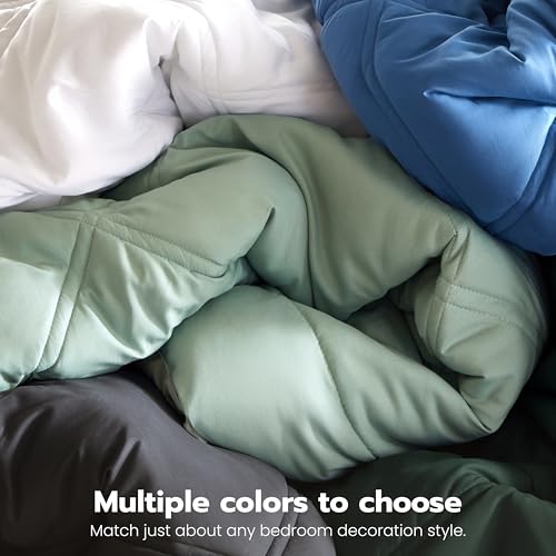 Joiedomi King Size Comforter Set with Sheets Dark Grey, 7 Pieces King Bedding Set with 1 Down Alternative Comforter, 1 Flat Sheet, 1 Fitted Sheet, 2 Pillowcases and 2 Pillow Shams, Bed in a Bag Joiedomi