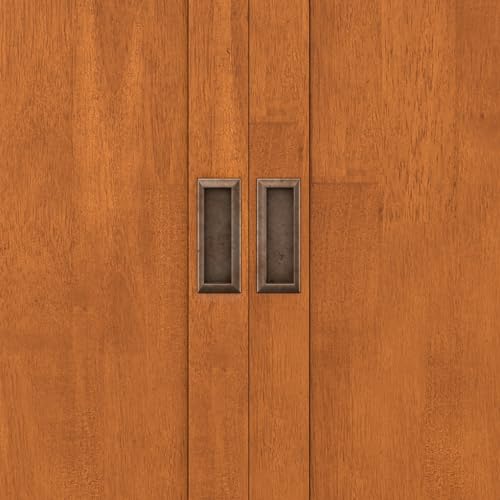 SIMPLIHOME Draper SOLID HARDWOOD Mid Century Modern 32 inch Wide Bar Cabinet in Teak Brown for The Living room, dining room and kitchen SIMPLIHOME