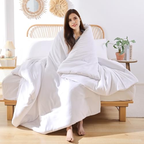ROSGONIA Comforter Full Size for Girls Boys Teens White, 3pcs (1 Boho Comforter & 2 Pillowcases), Lightweight Dorm Bedding Soft All Season Bed Set ROSGONIA
