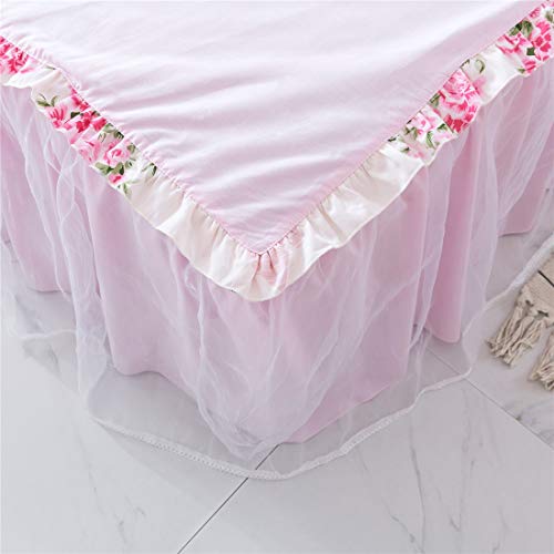 FADFAY Home Textile Pink Rose Floral Print Duvet Cover Bedding Set for Girls 4 Pieces King Size FADFAY