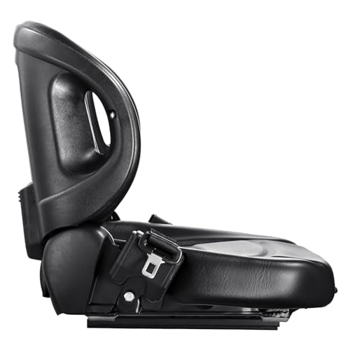 VEVOR Universal Forklift Seat,Tractor Seat with Adjustable Angle Back, Micro Switch and Seatbelt for Toyota Forklift,Tractor,Excavator Skid Loader Backhoe Dozer Telehandler VEVOR