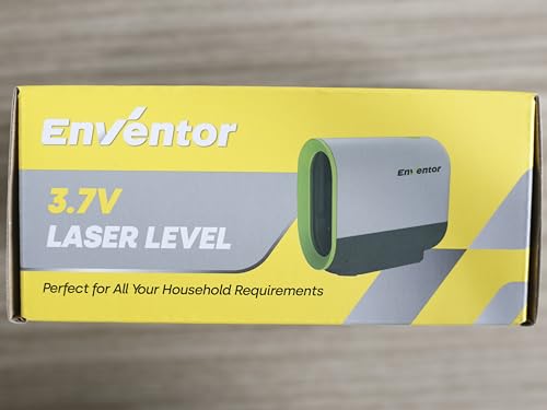 ENVENTOR Green Laser Level, 164FT USB Rechargeable Li-ion Battery 360° Self Leveling Laser Level for Wall Picture Hanging, Waterproof Cross Line Laser Tool Outdoor with Pulse Mode, Magnetic Base Enventor