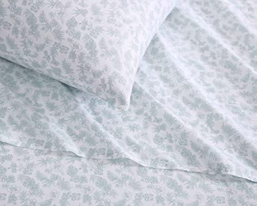 Tommy Bahama - King Sheets, Cotton Percale Bedding Set, Crisp & Cool, Stylish Bedding Set (Hibiscus Bloom Green, King) Tommy Bahama