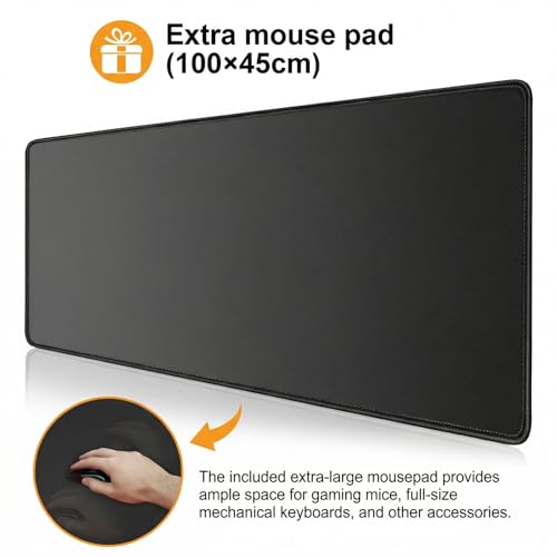 farexon 63x55 Inch L Shaped Standing Desk, Electric Adjustable Height Stand Up Desk, Corner sit Stand Desk with 39x18 in Mouse Pad, Hook, Home Office Writing Gaming Computer Workstation, Oak Grey farexon