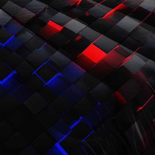 Nttopship Red and Blue Checkered Comforter Set Queen Honeycomb Bedding Sets 3PCS for Kids Teen Adult Boy Room Decor Ultra-Soft Lightweight Microfiber 1 Comforter with 2 Pillowcases Nttopship