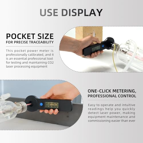 Bluetimes HLP-200B Handheld Laser Power Meter, 0-200W High-Precision Portable CO2 Optical Power Meter for Laser Engraving and Cutting Machine Laser Power Measurement BLUETIMES