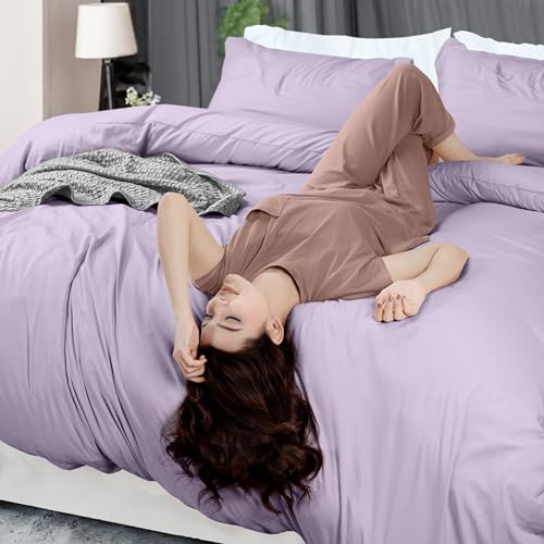 Utopia Bedding Duvet Cover Twin Size - 2 Piece with Zipper Closure - 1 Comforter Cover 68X90 Inches & 1 Pillow Sham 20X26 Inches (Lavender) Comforter Not Included Utopia Bedding