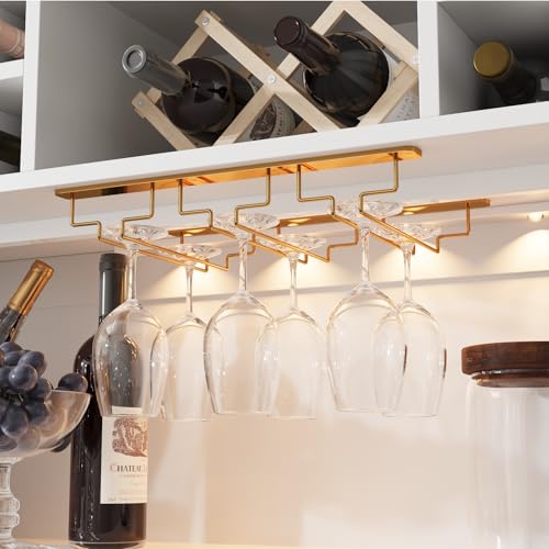 VOWNER 78'' Bar Cabinet with LED Light and Storage Shelves, Tall Freestanding Liquor Cabinet with Wine & Glasses Rack, Storage Cabinet for Kitchen,Dining Room, White VOWNER