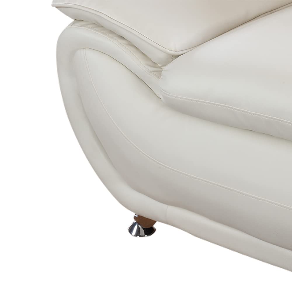 Faux Leather Sofa Couch Set, Living Room Sofa and Loveseat Set, Leather Couch and Loveseat Set for Living Room Office Home (2 Piece Leather Living Room Set, Cream White) Plithzy