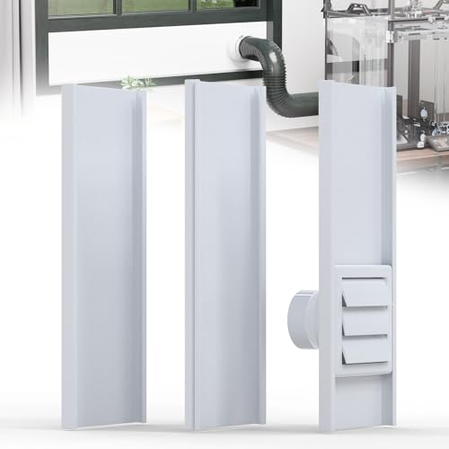 Wintcomfort Window Vent Kit with Louvered Vent Cover Fit for 3" and 4" Vent Hose, Adjustable Window Seal Panels for 3"/4" Exhaust Ventilation Duct of Laser Engraver/3D Printer Enclosure, Dryer Wintcomfort