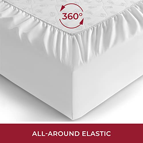 Mellanni Twin Fitted Sheet - Iconic Collection Bedding Sheets with up to 16 inch Deep Pocket - Soft & Cooling - Fade & Stain Resistant - 1 PC (Twin, White) Mellanni