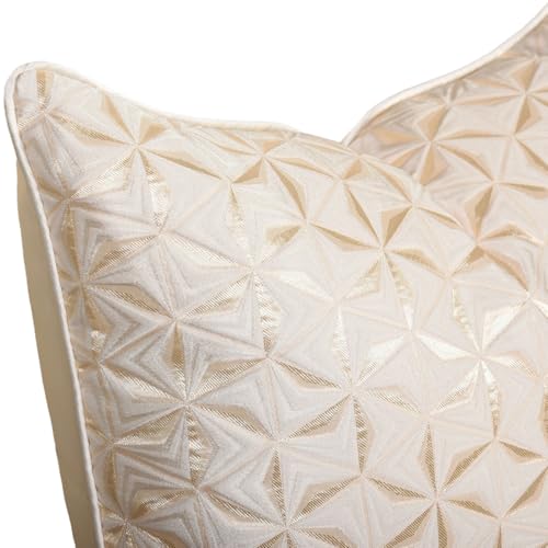1pc polyester luxury contemporary pillow cover, abstract texture geometric lines, white stars snowflakes and single-sided high-precision jacquard, hidden zipper, room decoration 20 x 20 inches Hvatixos