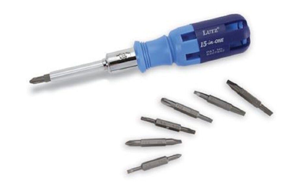 Lutz 21001 15-in-1 Ratchet Screwdriver, Blue Gorilla