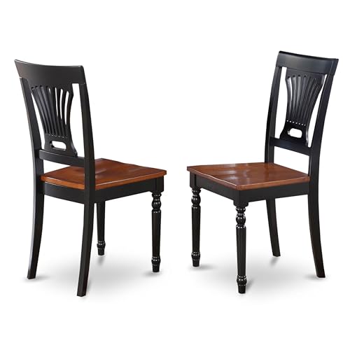East West Furniture AVPL7-BCH-W 7 Piece Dining Room Furniture Set Consist of an Oval Kitchen Table with Butterfly Leaf and 6 Dining Chairs, 42x60 Inch, Black & Cherry East West Furniture