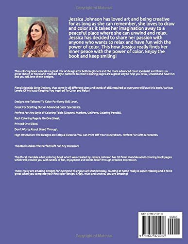 Floral Mandala Adult Coloring Book Pages: Awesome adult floral and mandala coloring book pages to relax and unwind. Majosta