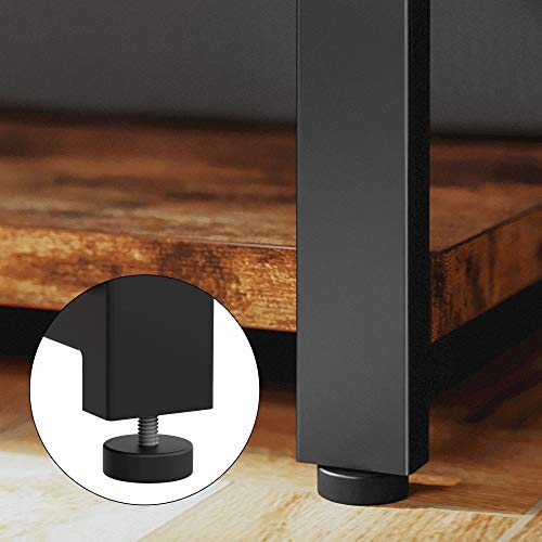 IRONCK Rustic Entryway Console Table, Long Hallway Table 55in 3-Tier, TV Stand Entertainment Center Media Stand for Living Room, Industrial Style, Vintage Brown IRONCK