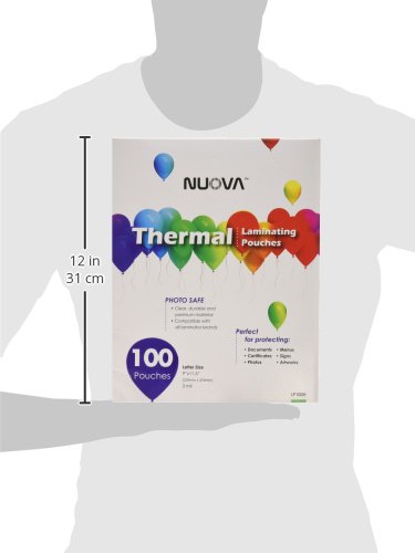 Nuova Premium Thermal Laminating Pouches 9" x 11.5", Letter Size, 3 mil, 100 Pack (LP100H) Aurora