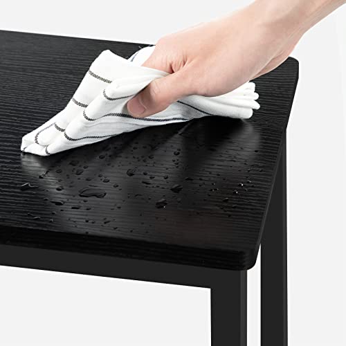 MAHANCRIS Bar Stools, Set of 2 Bar Chairs with Footrest, 2-Piece Dining Stools, 25.8-Inch Height, Rectangular Industrial Bar Stools, Strong Metal Frame, for Dining Room, Kitchen, Black BAHB0101 MAHANCRIS