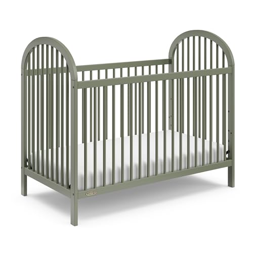 Graco Olivia 3-in-1 Convertible Crib (Olive) – GREENGUARD Gold Certified, Converts to Daybed and Toddler Bed, Fits Standard Full-Size Crib Mattress, Adjustable Mattress Height, Easy-to-Match Style Graco
