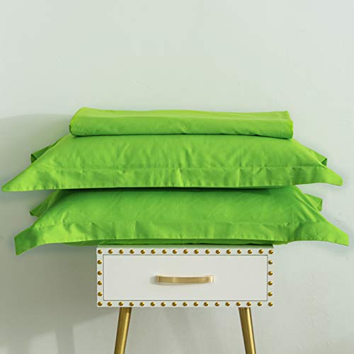 SUSYBAO Bright Green Duvet Cover Twin 100% Cotton 2 Pcs Set 1 Single Light Green Duvet Cover with Zipper Ties 1 Pillow Sham Farmhouse Neon Green Bedding Set Soft Comfortable SUSYBAO