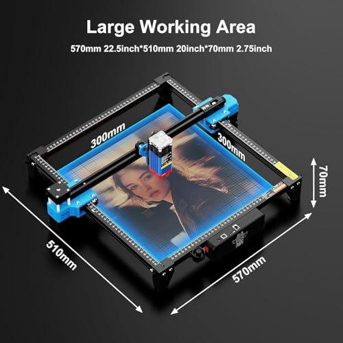 Twotrees TTS-55 Pro Laser Engraver 5500mW Laser Engraving Machine,Laser Cutter,30000mm/min Speed,0.08mm Laser Spot Engraver Machine for DIY,Wood,Metal,Acrylic,Glass,Stainless Steel Twotrees