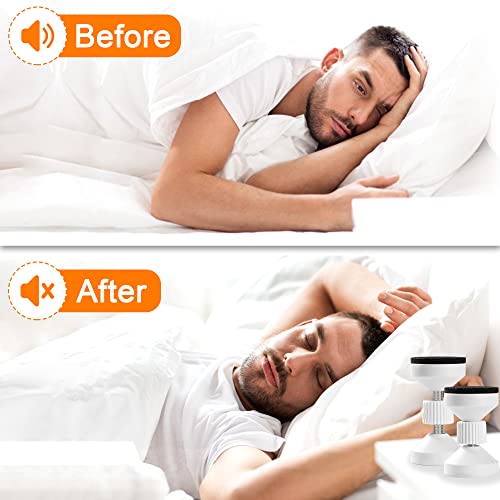 cosbur 4 Pack Adjustable Threaded Headboard Stoppers, Bed Frame Anti-Shake Tools, Headboard Bumper, Bedside Headboards Prevent Loosening Anti-Shake Fixer, Bed Accessories(1.8-2.5in)(White) cosbur