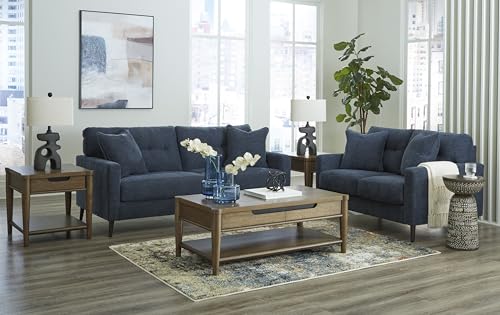 Signature Design by Ashley Bixler Classic Tufted Loveseat with Removable Cushions, Blue Signature Design by Ashley