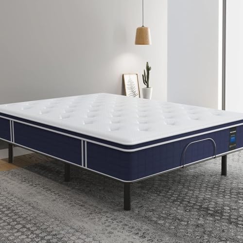 Coolvie California King Mattress in a box, Medium Firm 12 Inch Hybrid Cal King Mattress with Pocket Spring, Pressure Relief, Cooling, Personalized Support for Heavy People, CertiPUR-US® Certified Foam Coolvie