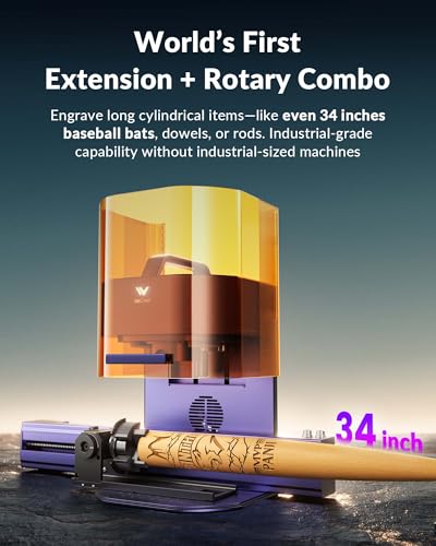 Slide Extension for WeCreat Lumos Laser Engraver, 4X Expanded Working Area (520×116mm) for Batch Engraving, Compatible with Rotary Kit for Long Cylinder Engraving WECREAT