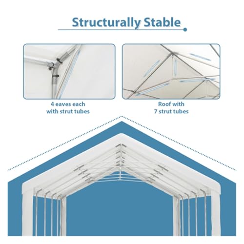 Heavy Duty Party Tent Gazebo, 32x16 ft, Waterproof PE Canopy with Detachable Sidewalls, White Generic